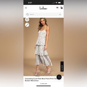 Lulus Blue Floral Print Dress